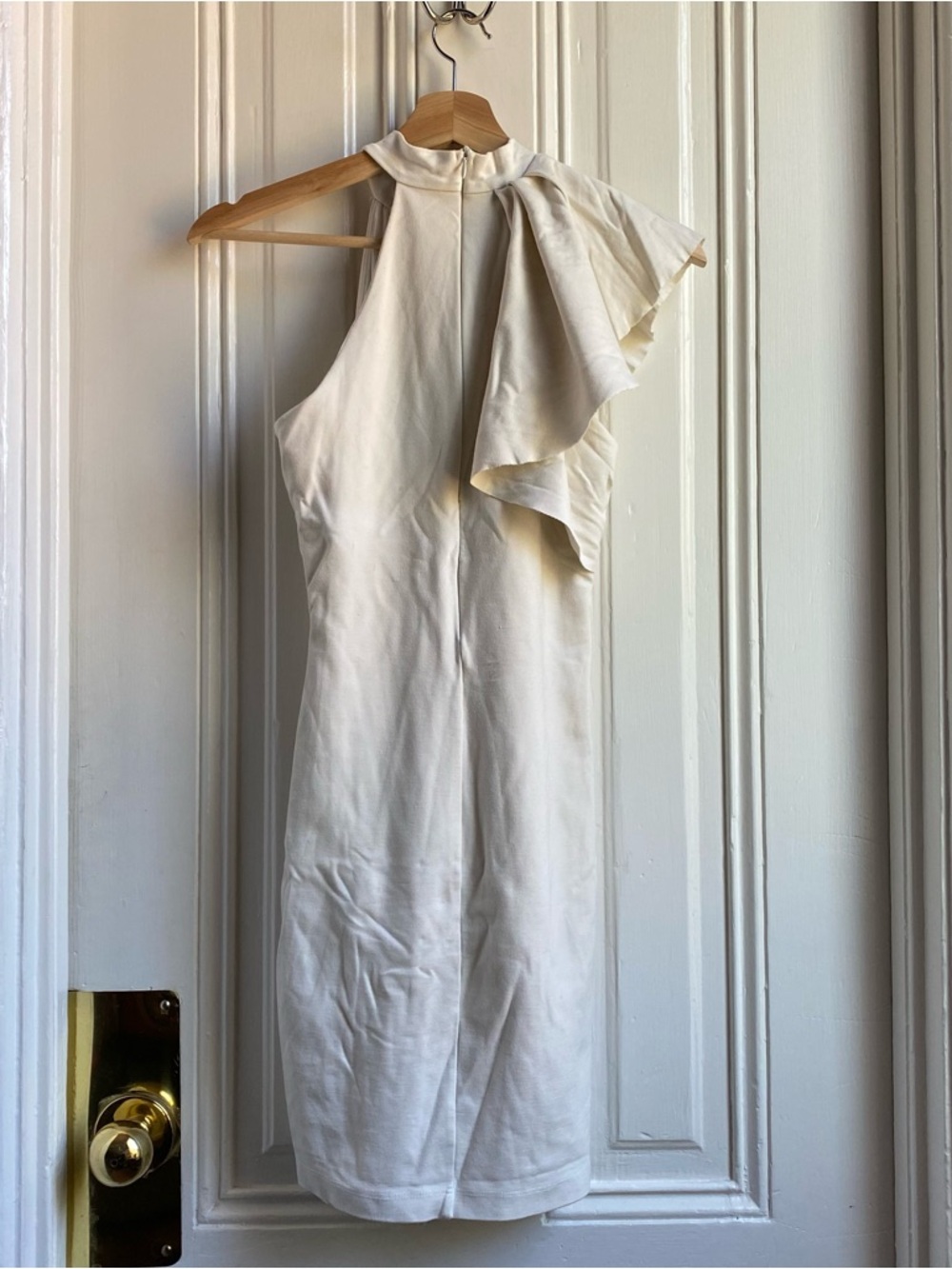 Lulu’s One-Shoulder Cream Ruffle Dress - Picture 9 of 9
